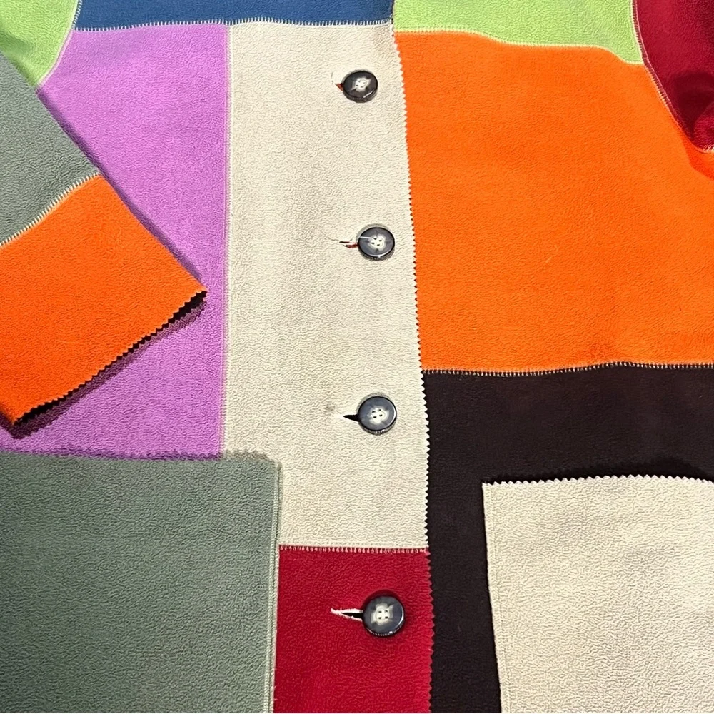 Susan Bristol Color Block Patchwork Coat Vintage Size Small Great Condition - Picture 5 of 15